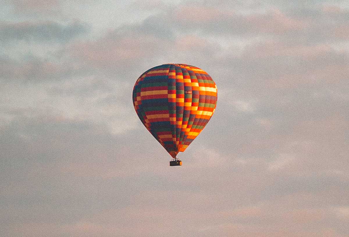 A hot air balloon ride in the Barossa Valley