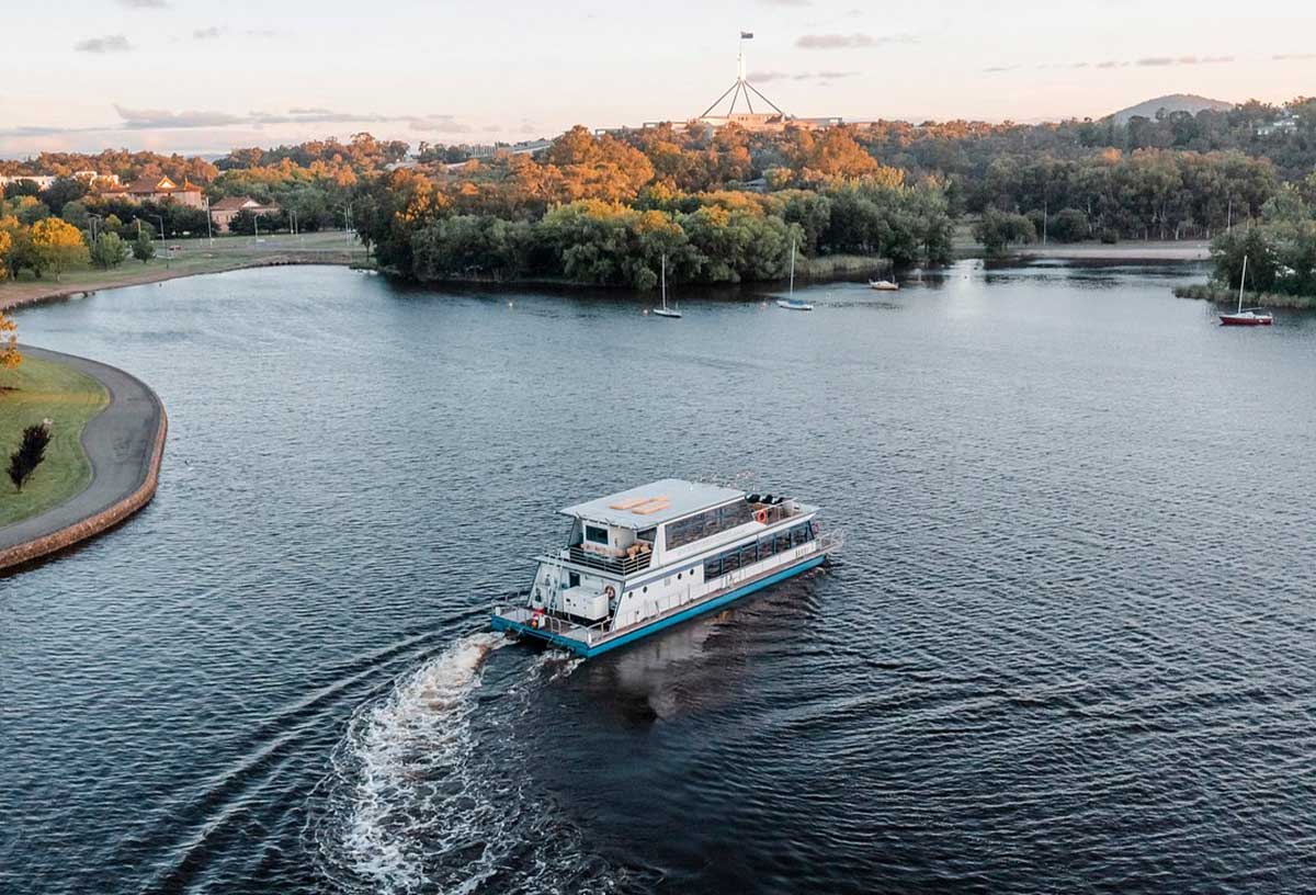 Enjoy a romantic cruise on Lake Burley Griffin