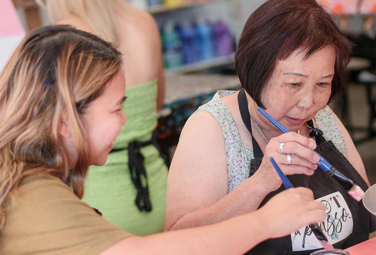 Mother's Day ideas Sydney include a paint and sip experience at Pinot and Picasso