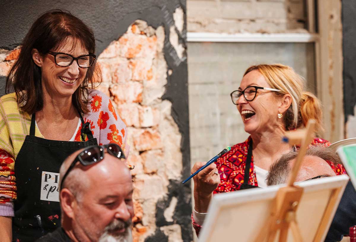 Mother's Day Ideas Canberra like paint and sip at Pinot and Picasso Belconnen