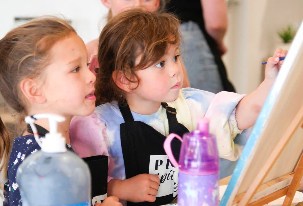 School holiday ideas Canberra include a kids art class at Pinot and Picasso