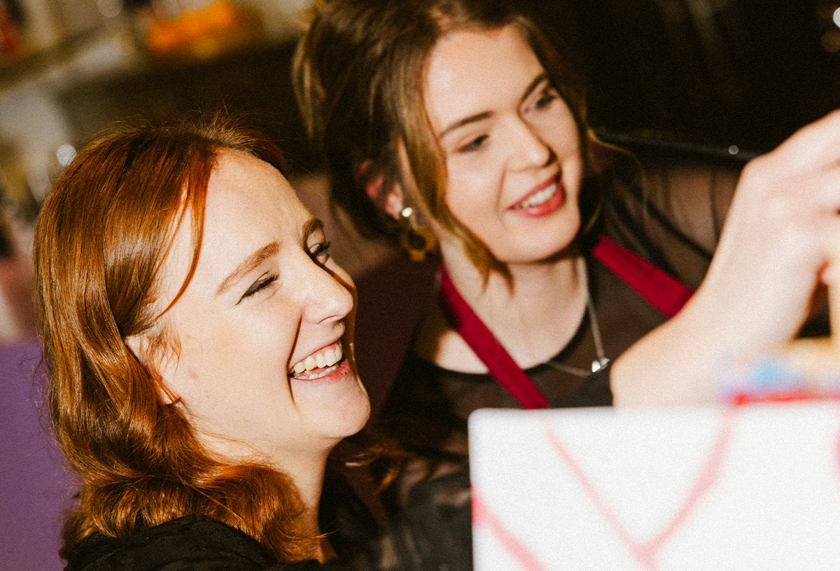 Hens party ideas Hobart include a paint and sip session at Pinot and Picasso