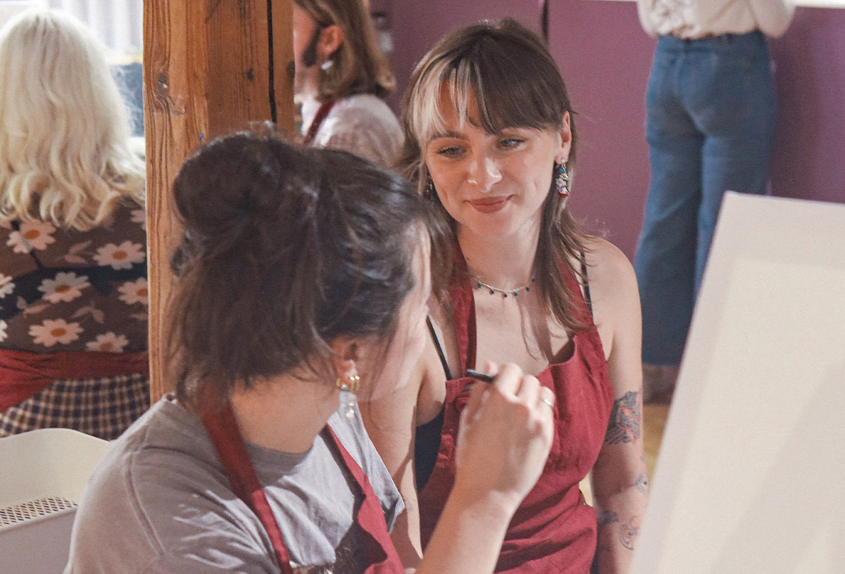 Hen party ideas Adelaide includes a paint and sip session at Pinot and Picasso