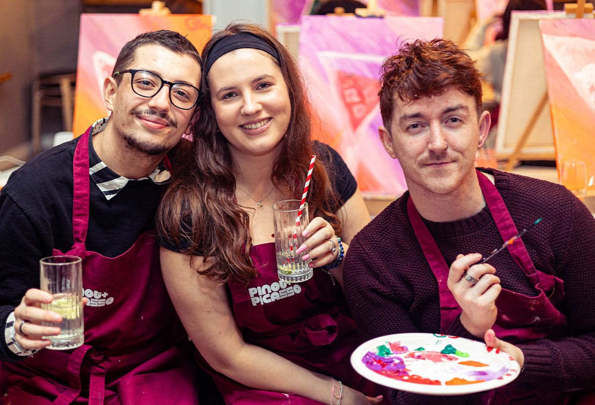 Team building ideas Hobart include a paint and sip sessions at Pinot and Picasso